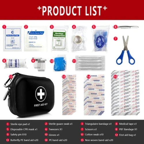 Bán buôn 91 chiếc Chống Nước Du Lịch Ngoài Trời Xe Sơ Cứu Nhà Hộp Y Tế Nhỏ Khẩn Cấp Bộ Dụng Cụ Sinh Tồn Hộ Gia Đình Cắm Trại