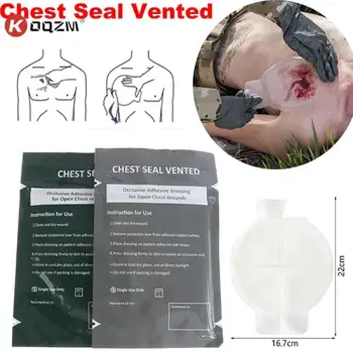 Hydrogel Chest Seal Vented Cepet Luka Darurat Perban Perban Kit Pertolongan Pertama Aksesoris dengan Ventilasi Trauma Kit Perlengkapan IFAK