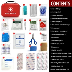 129pcs Waasserdicht Outdoor Rees Auto Éischt Hëllef Kit Doheem Kleng Medizinesch Box Noutfall Survival Kit Stot Camping