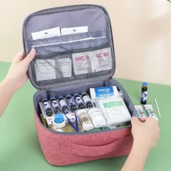 Họ Sơ Cứu Di Động Du Lịch Ngoài Trời Túi Bảo Quản Hộ Gia Đình Công Suất Lớn Lớp Thuốc Túi Bảo Quản