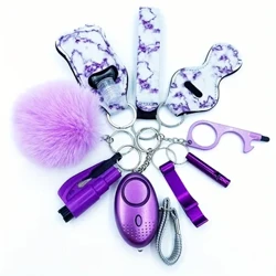 Palekana Keychain Hoʻopaʻa piha, Palekana Palekana Palekana Keychain Set Me ka Alarm Paʻa Paʻi Paʻi Kiʻi Pono no nā kaikamāhine Wahine