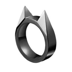 Männer / Fraen Outdoor Survival Selbstverteidegungsringen Broken Window Cat's Ear Sécherheet Iwwerliewe Metal Defense Ring Selbstverteidegungsmaterial