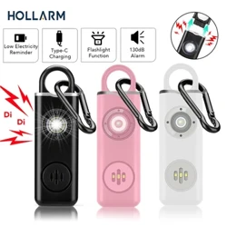 Hollarm Selbstverteidigungsalarm 130 dB Anti-Wolf-Alarm mit LED-Licht Selbstverteidigungs-Frau Sicherheitsalarm Anti-Angriffs-Schlüsselanhänger