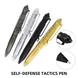 Multifunktionell Taktesch Pen Héich Qualitéit Aluminium Anti-Skid Portable Selbstverteidegung Pen Steel Glas Breaker Survival Tool
