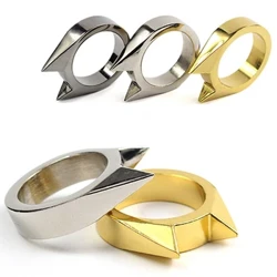 1 pz donna uomo strumento anello di sopravvivenza di sicurezza EDC anello in acciaio inossidabile autodifesa strumento anello di difesa del dito argento oro colore nero