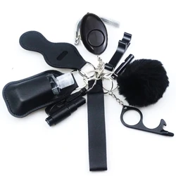 Factory Präis Fraen Outdoor Self Defense Keychain Accessoiren Set Noutfall Perséinlech Schutz Sécherheet Alarm Fraen Produit
