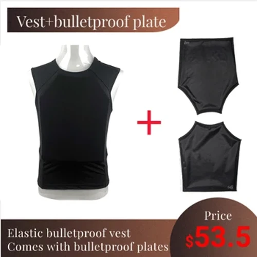 Dílsiú leaisteacha oirbheartaíochta le pláta bulletproof - méid uilíoch oiriúnach do mheáchan 65-85kg, le pláta bog bulletproof IIIA