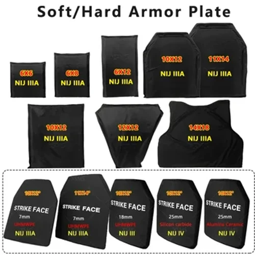 I-NIJ IIIA NIJ III Amapuleti Athambile/Aqinile Angengene Inhlamvu I-Ballistic Vest I-Bulletproof Ubhaka Ibhodi I-Ballistic Board Amapuleti Amakhulu 6x8 10x12 11x14