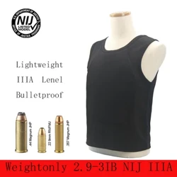 NIJ IIIA Niveau Kogelvrij Vest Ultracomfortabel Lichtgewicht Verborgen Verborgen Binnenkant Slijtage Zacht Anti-Kogel T-shirt Werkkleding