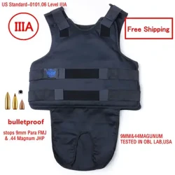Verdeckbare kugelsichere Weste mit Tragetasche Polizei-Körperpanzerung NIJ IIIA Schutzstufe 44 Magnum 9mm 3a kugelsichere Jacke