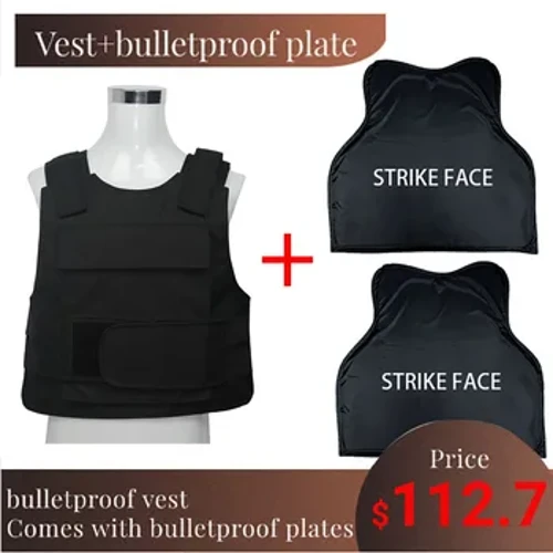 Ložu necaurlaidīga veste ar priekšējo un aizmugurējo IIIA ložu necaurlaidīgo plāksni -18,7 x 17,5 collas ar īpaši lielu aizsardzības laukumu