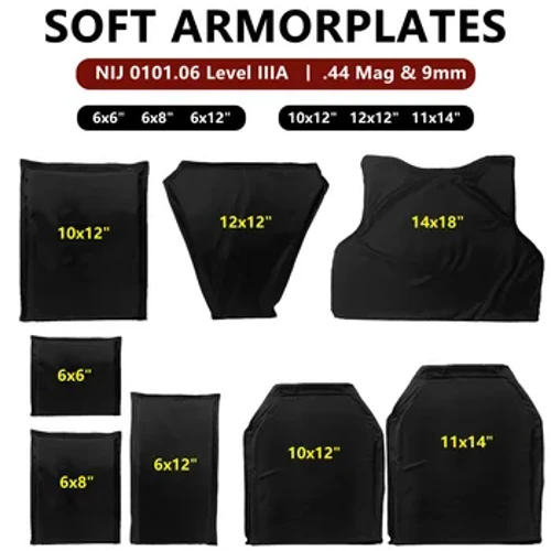 NIJ IIIa 3A Piastre a prova di proiettile soft Bullistic Bulletproof Backpack Board Big Places 6x8 6x12 10x12 12x12