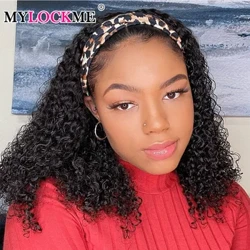 Parrucca riccia crespa della fascia Mylockme Parrucche brasiliane dei capelli umani in promozione Parrucche non in pizzo a densità 180 per le donne nere Colore naturale