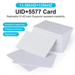 10 komada dvofrekventnih RFID 125KHz T5577 +13,56MHz UID bijelih kartica koje se mogu prepisivati, kontrola pristupa, kompozitne oznake s dvostrukim čipom