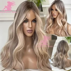 Gqamisa Izinwele Zomuntu 360 Ileyisi Yangaphambili Iwigi E-Blonde Ombre Uleyisi Obandayo Ensundu Ongafihli Wemvelo Umugqa Wezinwele Womzimba Wave Virgin Remy Cuticl