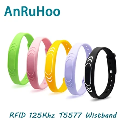 5 бр T5577 Clone Copy Bracelet Em4305 Smart Chip Wristband 125khz Rewritable Key Rfid Copier Badge Token Card за контрол на достъпа