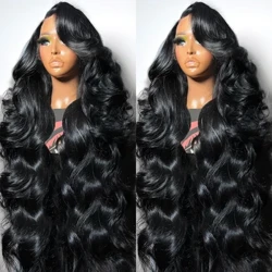 250 Densitet 13x6 13x4 HD Transparent Body Wave Spets Front Peruk Människohår Brazilian 30 40 42 Inch 360 Lace Frontal Peruker För Kvinnor
