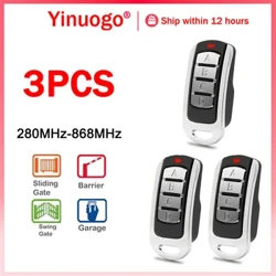3 pces abridor de porta de garagem/duplicador de controle remoto de portão 280mhz-868mhz multi-frequência código grabber clone transmissor portátil