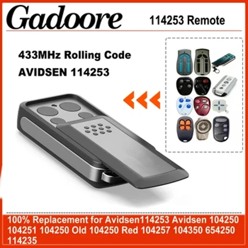Gadoore Avidsen 114253 Daljinski upravljalnik za garažna vrata, združljiv s 433Mhz Avidsen 114253 104257 104251 Extel Thomson Garage Control