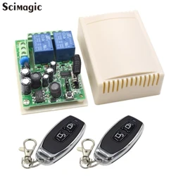 Đa Năng 433 MHz Công Tắc Điều Khiển Từ Xa Cho Đèn, Cửa, Nhà Để Xe Bộ Phát AC 85-250V 110V 220V 2CH Rơ Le Thu Và Bộ Điều Khiển