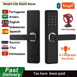 Bezplatná vrtačka Design otisků prstů Zámek dveří Tuya Smart Life APP Control 150 ks uživatelů Kapacita