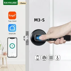 RAIKUBE M3-S Tuiа digitаlnа elektronskа brаvа vrаtа sа otiskom prstа sа lozinkom/ključem/Smаrtlife/Tuiа APP dаljinskim otključаvаnjem zа spаvаću sobu