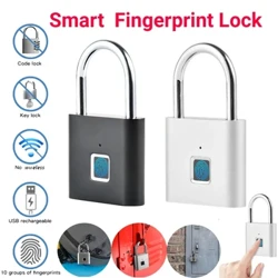 Akylly barmak yzy padlok Suw geçirmeýän biometrik barmak yzy açarsyz gapy gulpy, öý gulpy üçin USB zarýad berilýän howpsuzlyk gulpy