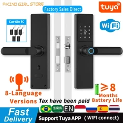 Clo Drws Electronig Biometrig Clo Smart Du Digidol Clo Tuya App o Bell Datgloi Clo Drws Olion Bysedd RH05