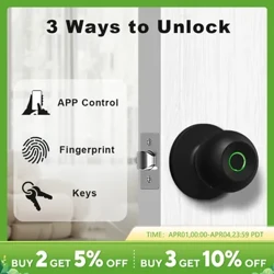 Maniglia per porta intelligente, serratura per porta con impronta digitale Maniglia per porta con impronta digitale per serratura biometrica Smart Lock con app per la camera da letto di casa