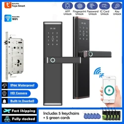 Tuya Fingerpirnt Passord Smart Dørlås Digitalt tastatur Elektronisk lås Kortnøkler Fingeravtrykk Tuya Bluetooth Smart Lock Keyle