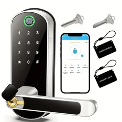 Smart Fingerprint Dørlås App Fjernkontroll Nøkkelfri WIFI Digital berøringsskjermlås NFC IP67 Vanntett med 2 IC-kort TUYA