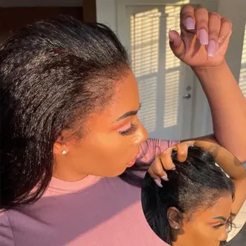 360 lace Frontal Wig 4C Edge Yaki Kinky Straight Lace Front Wigs Mongolian Laulu Tagata Mo Fafine 180% Remy Human Hair Wigs
