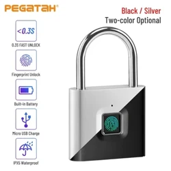 Parmak İzi Asma Kilit Su Geçirmez Anahtarsız Mini Kapı Kilidi USB Şarj Edilebilir Parmak İzi/APP Kilidini Çinko Alaşım Metal Akıllı Kilit