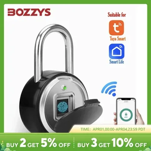 BOZZYS Tuya parmak izi kilidi Ev Kilidi Mobil Uzaktan Yetkilendirme Bluetooth Kilidini Çinko Alaşım Elektronik Kilit Su Geçirmez