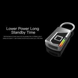 Parmak İzi Kilidi Taşınabilir Akıllı Parmak İzi Kilidi Anahtarsız Su Geçirmez USB Şarj Edilebilir İç Mekan Dış Mekan için