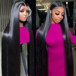 30 40 Modfedd Brasil 13X4 Wig Flaen Lace Syth Asgwrn Gwallt Dynol Tryloyw 13X6 360 HD Lace Wigiau Blaen Ar gyfer Merched PrePlucked