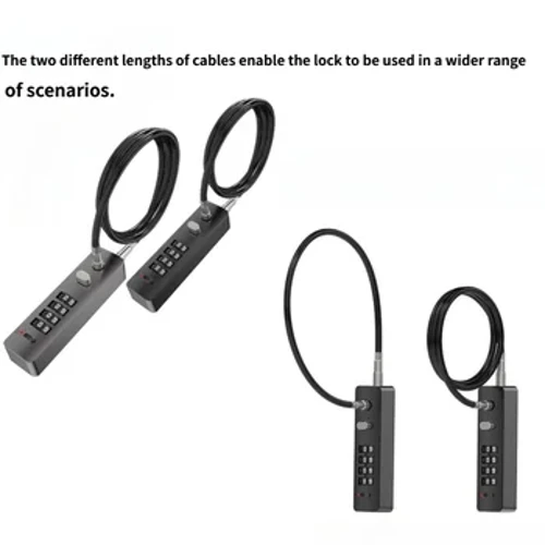 4 Teaglaim Digit Cód Long Rope Cábla In-athshuiteáilte le haghaidh Comhad Locker Rothar Padlock