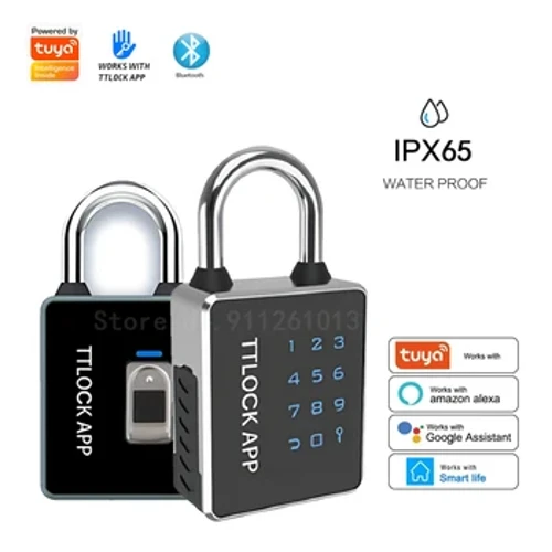 TUYA Smart Lacăt TTlock Impermeabil Amprenta Digitală Deblocare Cheie Parolă 13,56 kHz Card RFID Încărcare USB Blocare ușii