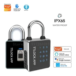 Clo clap clyfar TUYA TTlock gwrth-ddŵr Datgloi Olion Bysedd Cyfrinair 13.56khz Cerdyn RFID Clo Drws Codi Tâl