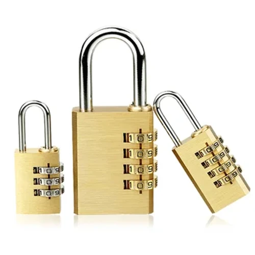 Héich Qualitéit Padlock Massiv Messing Sperr Ziffer Kombinatioun Passwuert Geheimcode fir Gym Outdoor Locker Case Kupfer Edelstol