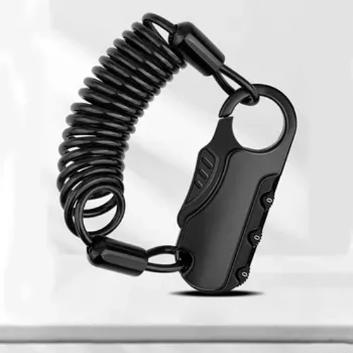 Water Proof Light Weight 3-Digit Padlock High Security Motorcycle Helment Cable Lock for Bike Retractable Luggage Helmet Lock