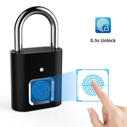 Fingeraftrykslås Elektronisk sikkerhedsdørlås Nøglefri Anti-tyveri Smart Lock Aluminiumslegering Intelligent sikkerheds-fingeraftryks hængelås