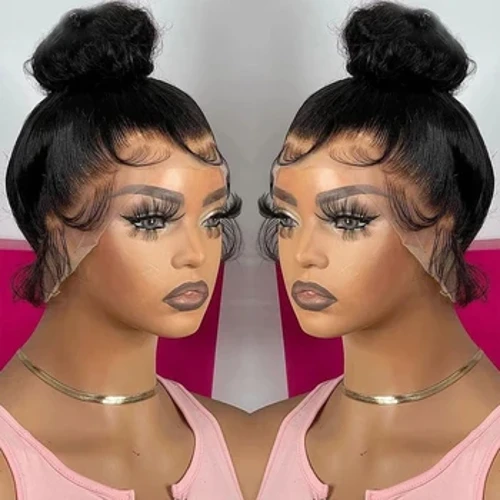 Peruca frontal do laço sem cola 360 em linha reta frente do laço perucas de cabelo humano brasileiro 36 polegada osso em linha reta perucas de cabelo humano para mulher
