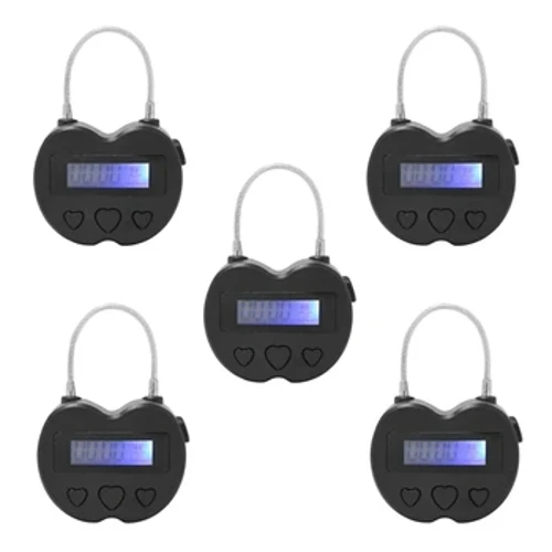5X Smart Time Lock LCD ekranas Time Lock daugiafunkcis kelionių elektroninis laikmatis, USB įkraunamas laikinas laikmačio pakabinamas spyna