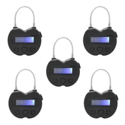 5X Smart Time Lock LCD დისპლეის დროის საკეტი მრავალფუნქციური სამოგზაურო ელექტრონული ტაიმერი, USB მრავალჯერადი დატენვის დროებითი ტაიმერი ბოქლომი