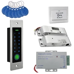 Wifi opsional RFID Touch Keypad Sidik Jari Pintu Akses Kontrol Sistem Kit Sidik Jari Biometrik Listrik Drop Bolt Kunci Pintu