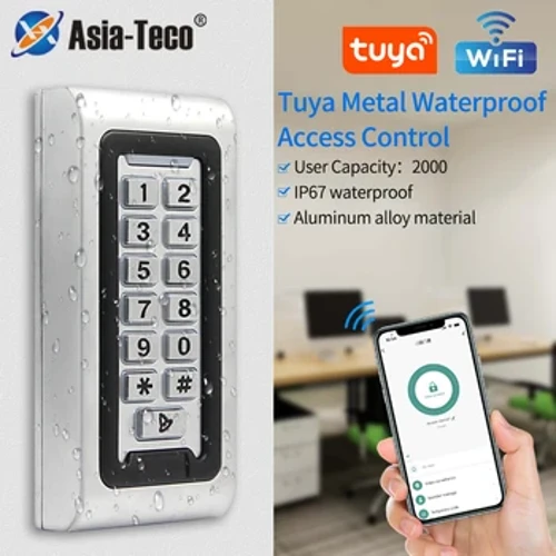 Smart Home Aluminum IP68 Waterproof Standalone RFID Access Control Keypad na may Wifi Tuya APP metal Key Access controler 2000User