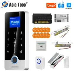 Zestawy systemu kontroli dostępu do zamka drzwi aplikacji Tuya z ekranem 1,77 cala Klawiatura Bluetooth Odcisk palca Czytnik kart RFID IC Metalowa klawiatura