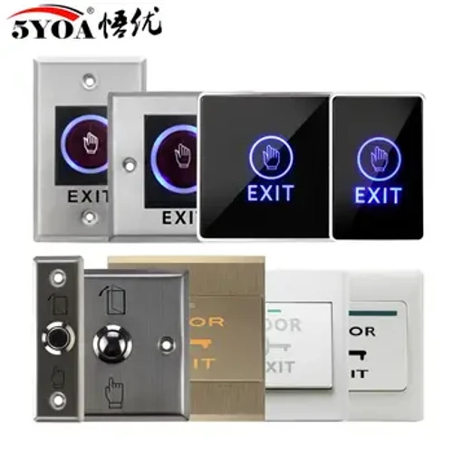 Interruttore di rilascio del pulsante di uscita della porta Apri luce LED NO COM NC per l'ingresso del sistema di controllo accessi alla porta Tocco aperto