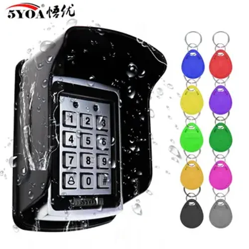 RFID Kim Loại Điều Khiển Truy Cập Bàn Phím Chống Nước Chống Mưa Bao Ngoài Trời Dụng Cụ Mở Cửa Khóa Điện Tử Hệ Thống Bao EM4100 Móc Khóa